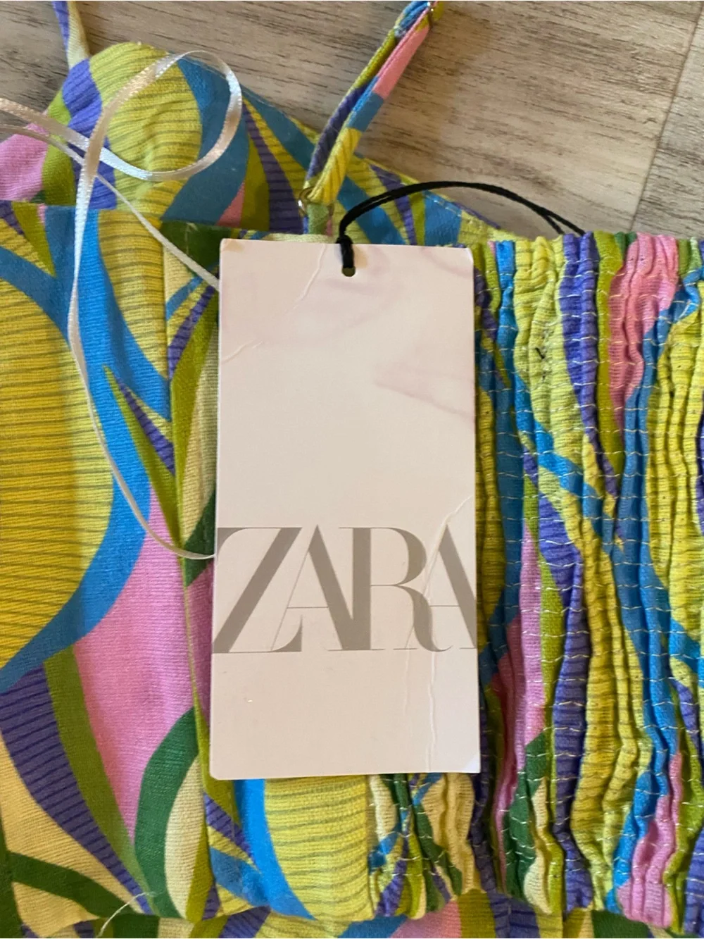 Zara Multicolor Wave Print Crop Top & Pants Set - NWT never worn